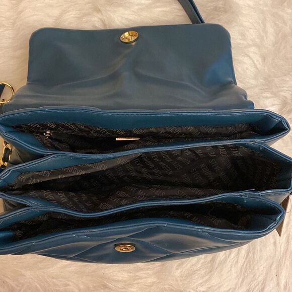 NWT Steve Madden (btulsa) Quilted Shoulder/ Crossbody Bag - Peacock Green - Picture 7 of 12